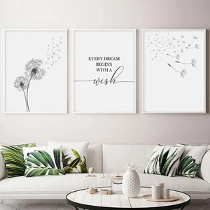 Quadro su Tela Minimalista Nordico con Disegno a Linee <span class=keywords><strong>di</strong></span> Dente <span class=keywords><strong>di</strong></span> Leone, Poster con Citazione Ispirazionale, Decorazione Murale Moderna per la Casa - Product Image 1