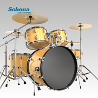 Batterie de percussions professionnelle pour débutants, 5 fûts, 2/3/4 cymbales, en bouleau et PVC, instrument de percussion pour la pratique et les performances