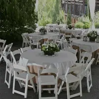 Venta al por mayor al aire libre blanco plegable de resina chiavari DE BODA tiffany wimbledon sillas de jardín