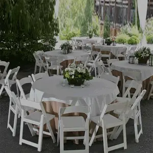 Commercio all'ingrosso outdoor bianco in resina pieghevole chiavari da sposa tiffany wimbledon sedie da giardino