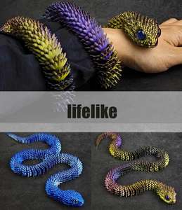 Modelo de Serpiente de Resina Impresa en 3D, Figura de Víbora con Articulaciones Móviles, Adorno Creativo para Escritorio y Coche, Color Personalizado - Product Image 5