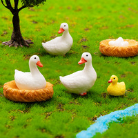 Mini figurines de canards et licornes 3D, jouets miniatures en résine, animaux de la famille, décorations de gâteaux DIY, accessoires féériques, ornements