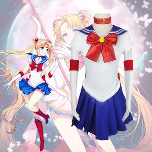 Costume da Cosplay di Halloween per Donna, Tsukino Usagi Adulta, Costume <span class=keywords><strong>Sailor</strong></span> <span class=keywords><strong>Moon</strong></span> con Guanti - Product Image 4