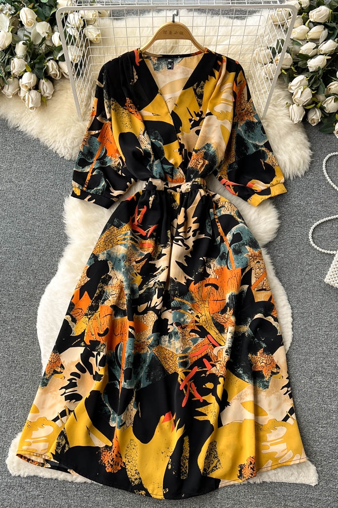 sachin and babi light blue dress Kate Middleton Inspired Summer Floral Dress With Sleeves main image 0