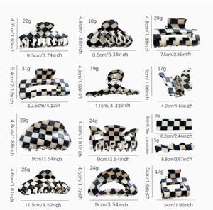 Pinza para el pelo creativa de acetato con diseño de tablero de ajedrez, accesorio de moda para el cabello de mujer, pinzas para el pelo estilo gorra de camionero - Product Image 6