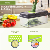 Multifunctionele Groentesnijder Shredders Snijmachine Met Mand Fruit Aardappel Chopper Wortelrasp Slicer Mandoline Voor Keuken