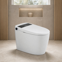 Toilette intelligente en céramique à poser au sol avec chasse d'eau à jet siphonique, stérilisation, séchage à air chaud, design moderne, télécommande