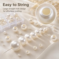 Perles rondes en ABS à grand trou, de 8 à 30 mm, couleur ivoire, en vrac, pour stylos à perles, porte-clés et kits de bricolage DIY