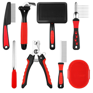 Professional <b>Pet</b> Grooming Supplies 8Pcs/ Pack Cat Dog <b>Pet</b> Grooming Tool Kit <b>Pet</b> Self-cleaning <b>Brushes</b> and Combs Set - Product Image 1