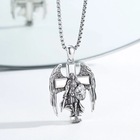 Bijoux fins pour femmes hommes 925 argent Sterling oxydé archange Saint Michael croix pendentif collier