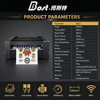 Machine de découpe semi-automatique à alimentation par feuilles DM380D, double tête, moteur servo, 1600 mm/s, 360 mm, 220 V, garantie 1 an pour étiquettes et autocollants