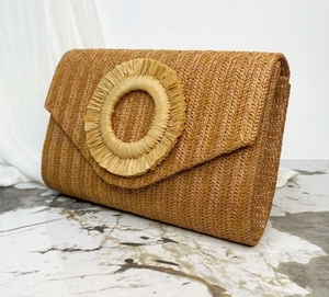 Nova Bolsa de Palha Artesanal de Verão 2025 Estilo Férias Bolsa Trançada Feminina Clutch de Praia Bolsa Hobo Feminina para Jantar - Product Image 6