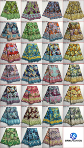 Sinya bordado guipur cordón encaje cera Ankara cera Africana impresiones tela <span class=keywords><strong>para</strong></span> boda fiesta mujeres vestido - Product Image 2