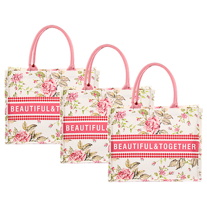 Promotion Large Personalized Cotton Grocery School Canvas Tote Women Handbag Ladies Beach Bag With Leather Handle Straps