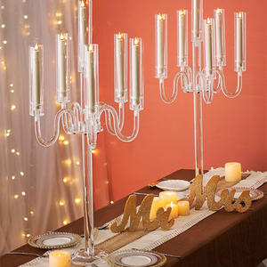 Chandeliers Transparents en Acrylique pour Bougies, Supports de Fleurs, Candelabres de Mariage pour Décoration de Table Centrale - Product Image 1