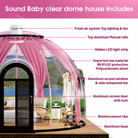 Dôme transparent de luxe en polycarbonate Sound Baby, dôme céleste à 360 degrés pour glamping, hôtel et resort