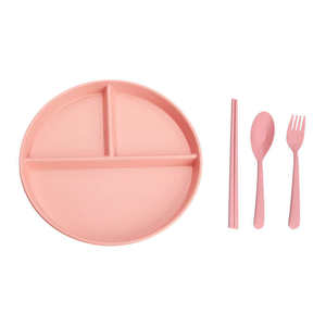 <span class=keywords><strong>Plato</strong></span> de Paja de Trigo de 3 Compartimentos, Vajilla Biodegradable Dividida para Niños, Bebés - Product Image 1