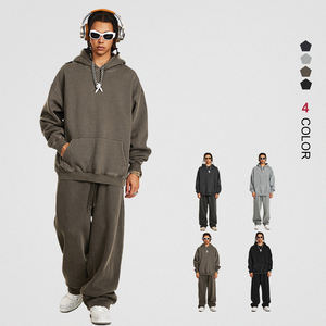 Survêtement d'hiver pour homme de haute qualité, à épaules tombantes, sans cordon, en coton lourd 360 g/m², personnalisable, écologique, à impression numérique - Product Image 1