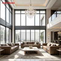 Fenêtre à battant en aluminium à cadre étroit, design moderne à rupture de pont thermique pour projets de construction d'appartements et de villas
