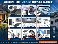 Étui de protection pour Starlink Mini V5 pour voyage en voiture, kit d'accessoires Starlink pour camping-car, sangle coupe-vent, organisateur de câbles, étui de protection toutes saisons