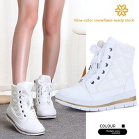 Liquidation : Bottes d'hiver pour femme, plates, basses, chaudes, antidérapantes, imperméables, à semelle épaisse, confortables, en plastique – Vente en gros directe usine
