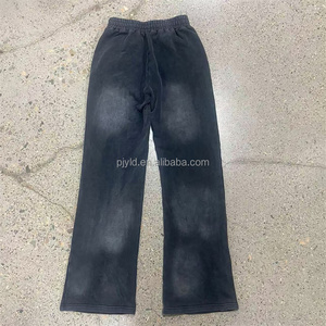 Pantalones <span class=keywords><strong>de</strong></span> chándal acampanados <span class=keywords><strong>de</strong></span> algodón 100% con <span class=keywords><strong>dobladillo</strong></span> sin rematar, lavado ácido y estampado personalizado, <span class=keywords><strong>de</strong></span> pierna ancha, para <span class=keywords><strong>hombre</strong></span>. - Product Image 5
