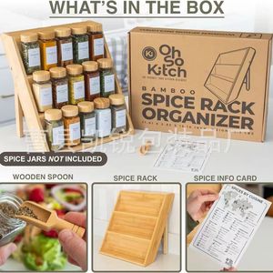 Organizador de especias de bambú Oh So Kitch de 5 niveles, almacenamiento hermético de madera para encimera de cocina - Product Image 5