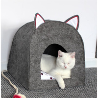 Lit pour chat en feutre pliable minimaliste moderne, taille personnalisée, logo, doux et chaud, maison pour chat d'intérieur, nid de sommeil pour chat