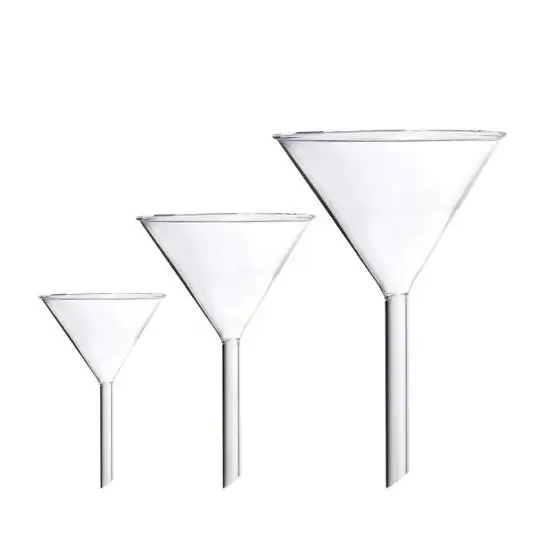 Wholesale All Sizes Short Term 60 Degree 75mm 80mm 100mm Glass Funnel for Laboratory Use