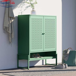 Meuble à chaussures moderne pour entrée, simple, à double porte, en panneaux de bois avec MDF - Product Image 2