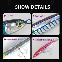 Leurre de pêche artificiel coulant Tolure 55g 130mm pour la pêche au thon