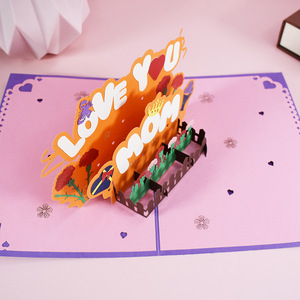 Carte cadeaux découpée à la main pour I Love <span class=keywords><strong>Mom</strong></span> 3D <span class=keywords><strong>Pop</strong></span> Up cartes de vœux - Product Image 3