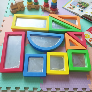 EVA <b>Framed</b> Moulded Shatterproof Sensory Mirror Soft EVA+Plastic Foam Cutting Stacking Toys for Kids Sensory <b>Play</b> - Product Image 2