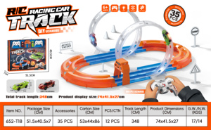 Set de Pista de Carreras para Autos a Control Remoto, Escala 1:64, de Alta Velocidad, Juguete de Pista de Carreras para Niños y Niñas - Product Image 2