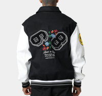 Veste Letterman avec logo personnalisé pour hommes veste universitaire en tissu de laine avec patchs de broderie vestes pour hommes, veste pour homme