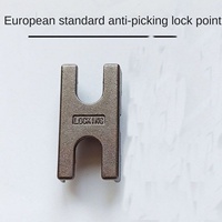 Serrure de porte et de fenêtre à battant en alliage d'aluminium à deux points anti-effraction moderne et simple avec connexion rotative