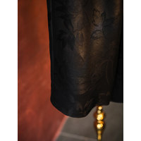 Pantalon large amincissant noir en soie Xiangyun Gauze brodé style ethnique pour femme 5606