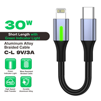 Câble de téléphone portable USB Type-C tressé de 0,25 m/0,5 m, compatible CarPlay, à charge rapide, vente en gros d'usine, tendance