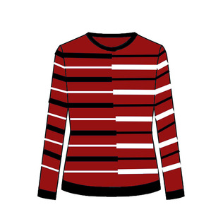 Produttore OEM ODM Custom abbigliamento da <span class=keywords><strong>donna</strong></span> <span class=keywords><strong>di</strong></span> ultima generazione a <span class=keywords><strong>maglia</strong></span> a righe girocollo a maniche lunghe Cardigan maglione Top - Product Image 5