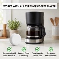 Tablettes de nettoyage effervescentes solides pour machine à expresso, détartrant et dégraissant