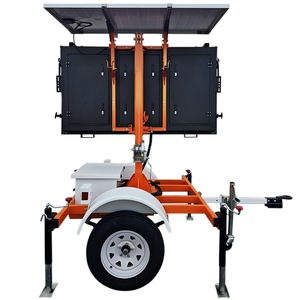 Traffic Control Trailer LED Display Screen Solar Powered Ground <b>Mount</b> IP65 Non Reflective Q235 Steel Frame - Product Image 4