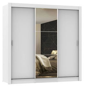 Organizador de armario de muebles de dormitorio Armario <span class=keywords><strong>blanco</strong></span> con espejo Puerta corredera Almacenamiento <span class=keywords><strong>grande</strong></span> - Product Image 6
