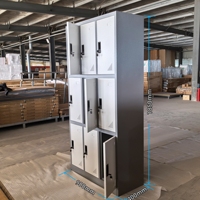 Armoire métallique personnalisée à 9 portes, armoire de rangement en acier robuste, organisateur de casier pour employés, gymnase, école, dortoir