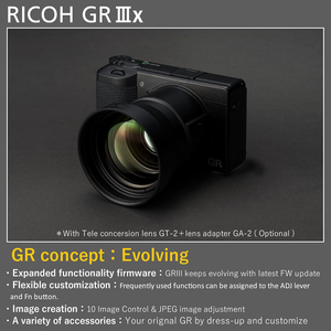 กล้องดิจิตอลคอมแพค Ri Coh GR IIIx สีดำ พร้อมเซ็นเซอร์ CMOS ขนาด APS-C ความละเอียด 24MP เลนส์ GR 40 มม. F2.8 (ในรูปแบบ 35 มม.) เซ็นเซอร์ CMOS - Product Image 5