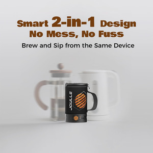 Cafetière électrique à percolation, bouilloire et infuseur à thé 2-en-1, cafetière 3 tasses, kit à thé portable <span class=keywords><strong>pour</strong></span> le camping et les voyages - Product Image 2