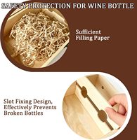Boîte cadeau en bois massif pour 2 bouteilles de vin, en pin naturel, avec poignée métallique, porte-bouteilles de vin avec fenêtre