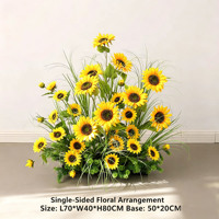 Décoration de tournesol artificiel, aménagement paysager végétal vert, décoration de plante simulée, décoration d'angle