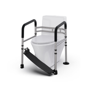 ENSU Faltbare verstellbare Toilette Sicherheits rahmen Schiene Handlauf Ältere Behinderung Behinderte Knopf Klappbare Toiletten schienen mit Fuß stütze - Product Image 4