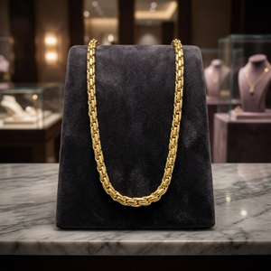 Chaîne byzantine plaquée or 14K, 18K, 24K en gros, colliers chaîne tendance, colliers chaîne style byzantine, pour usage quotidien - Product Image 5