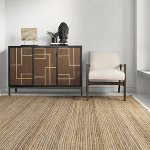 Handwoven Jute Area Rug Braided Rectangle Carpet Natural Floor <b>Mat</b> for Living Room Bedroom Hotel - Product Image 3